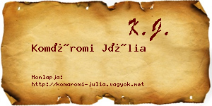 Komáromi Júlia névjegykártya